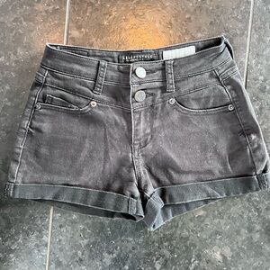 Aeropostale Black Jean Shorts with Rolled Hem